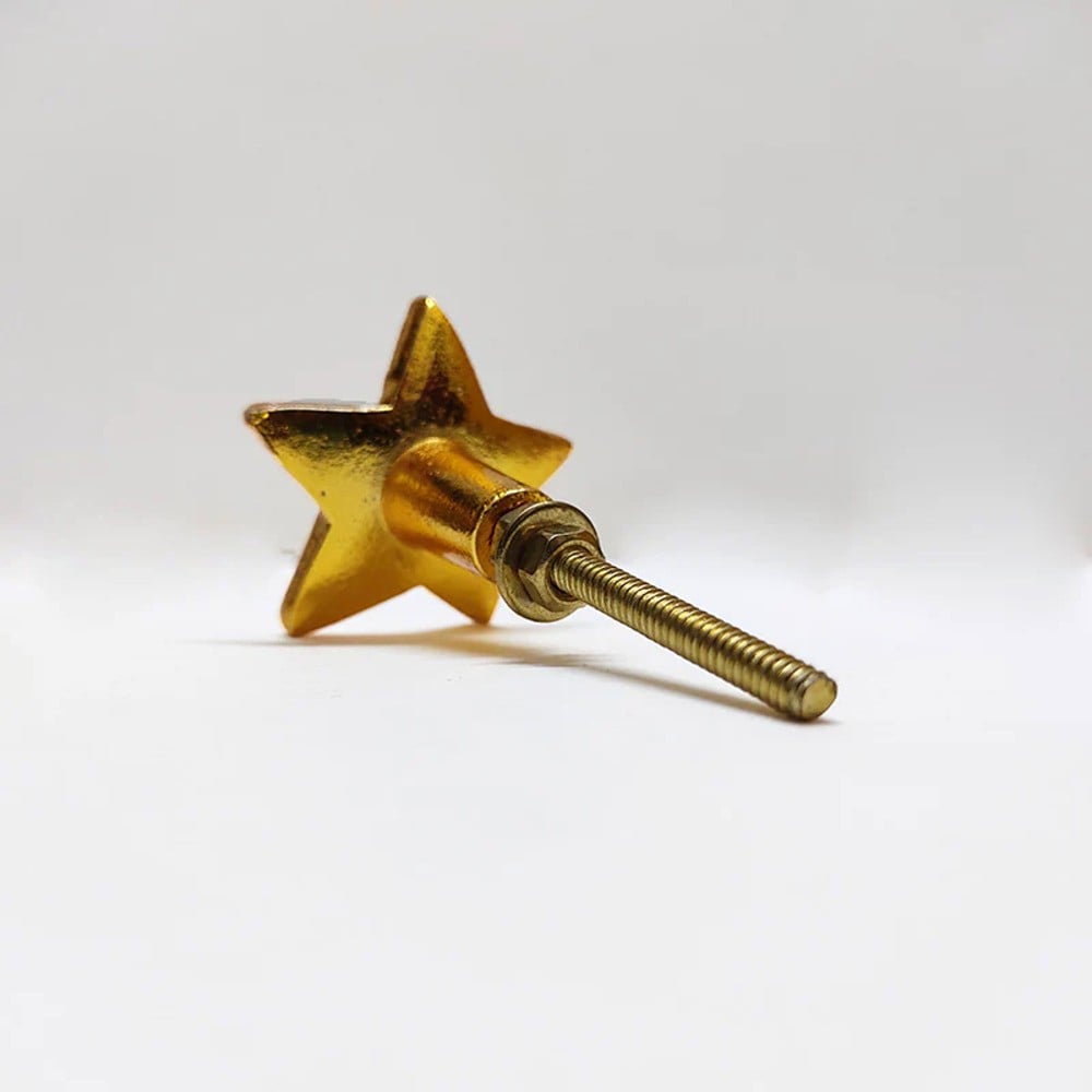 Pink Handmade Brass Star Knob